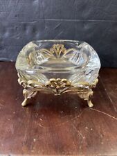 Vintage Mid century Modern Hollywood Regency Gold Gilded Ashtray  picture