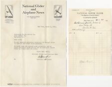 1931 National Glider and Airplane News Illustrated Letterhead and Billhead picture