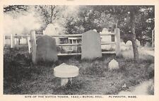 Postcard Site Pilgrims Watch Tower 1643 Burial Hill Plymouth Massachusetts 5093 picture