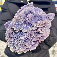 1.74LB Natural purple grape agate quartz crystal granular mineral specimen picture