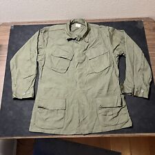 Vintage 60s Army Slant Pocket Jungle Jacket Sateen Poplin Shirt OG-107 Rip Stop picture