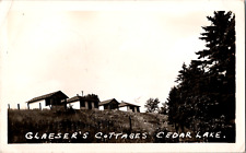 Vintage RPPC Cedar Lake Ontario Canada Glaeser's Cottages Camping Hughesville PA picture
