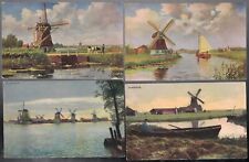 5 ANTIQUE 1907-1910 WINDMILLS OF THE NETHERLANDS POSTCARD picture