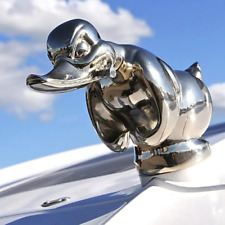 Angry Duck Hood Ornament, 3D Car Chromed Metal Ornament Silver  picture