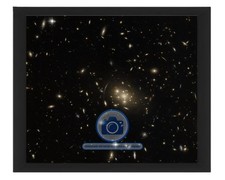 MASSIVE GALAXY CLUSTER WITH GRAVITATIONAL LENSING ARCS 8X10 FRAMED PHOTO picture