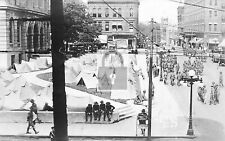 Army Tents On Court House Square Bloomington Illinois IL Reprint Postcard picture