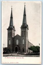 Appleton Wisconsin WI Postcard St. Mary's Church Exterior Building c1905 Vintage picture