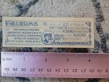 Vintage 1888 /89 Allen & Ginter Tobacco Coupon For Indian  And Baseball Albums picture