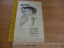 1940s menu Catalina Casino Terrace Restaurant Avalon Santa Catalina Island CA picture