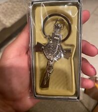 Cross Keychain Blessed ~ With Saint Benedict Medal picture