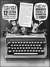 1961 Remington Monarch portable typewriter college guys retro photo print ad L41 picture