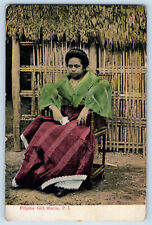 Manila Philippines Island Postcard Filipino Girl c1905 Unposted Antique picture