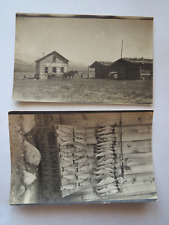 2 RPPC Colorado Post Office and fish catch near Aspen  early 1900s picture