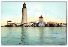 Boston Massachusetts MA Postcard The Graves Light Boston Bay Lighthouse c1910's picture