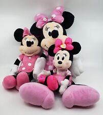 Lot of 3 Cute Disney Minnie Mouse Plush Pink Dolls Approx Sizes 19
