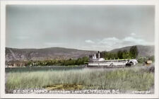 SS 'Sicamous' Penticton BC Okanagan Lake Boat Cameo Real Photo Postcard G55 picture