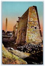 c1910's Egypt, The Tempe Of Luxor The Pylon Of Rameses II Antique Postcard picture