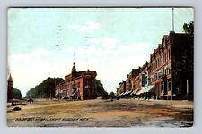 Hillsdale MI-Michigan, Broad & Howell Street, Antique, Souvenir Vintage Postcard picture