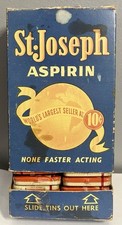 Vintage St Joseph Aspirin Cardboard Counter Display with many 10c Tins picture