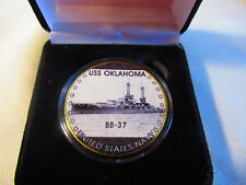 US NAVY - USS OKLAHOMA / BB-37 Challenge Coin w/ Presentation Box picture