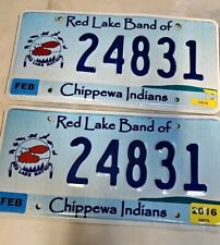 2016 Red Lake Band Of Chippewa Indians License Plates (2) Minnesota  picture