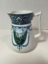 Antique Victorian Mintons Ostend Jug Pitcher w Blue Band, Scrolls c1873 to 1902 picture