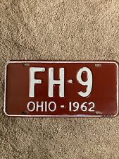 1962 Ohio License Plate - FH 9 - Very Nice picture