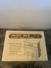 Vintage Dollhouse Mini Wooden Player Piano with bench. Works picture