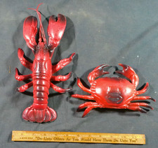 Plastic Lobster and Crab Décor Prop Seafood Toy Display EUC Blow Mold picture