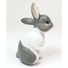 NAO Lladro Daisa Patches the Bunny Grey & White Porcelain Rabbit Figurine 2003 picture