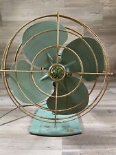 Vintage GE General Electric 2 Speed Oscillating Fan F15S125 Teal Blue Green MCM picture