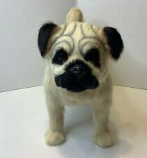 Realistic Life Like Pug Puppy Dog Figure Toy Statue Fur Tan Black picture