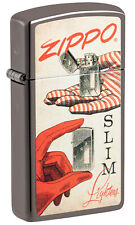 Zippo Vintage Design Slim Black Ice Windproof Lighter, 48396 picture