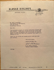 Alaska Airlines - 1954 Anchorage, Alaska vintage business letter picture