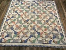 Vintage Patchwork Quilt Beautiful Pattern Very Nice 75 x 75 picture