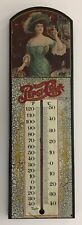 Vintage Retro Pepsi Cola Soda Pop Advertising  Wall Thermometer~Woman~11”~Red~ picture