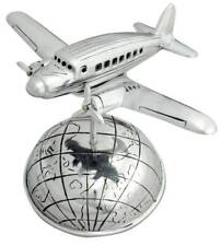 Nautical Chrome Aluminum Aeroplane on World Map Globe Base Home & Office Decor picture