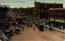 Main Street Cherryvale, Kansas KS Buggies, People Trolley (459) picture