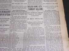 1932 OCTOBER 10 NEW YORK TIMES - WALKER HOME GETS TAMMANY WELCOME - NT 6988 picture