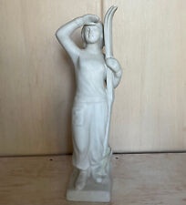 Figurine Skier sport girl with skis height 23.3 cm Baranovsky Porcelain Factory picture