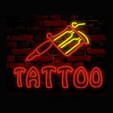 Tattoo Body Piercing Neon Sign Real Glass Handmade Decor Business JL 24"x20" picture