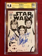 Star Wars 1 CGC 9.8 Signed By Mark Hamill Carrie Fisher Harrison Ford picture