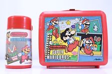 VTG Nintendo Super Mario Bros 1988 Lunch Box w Thermos Plastic Aladdin America picture