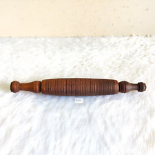 Antique Handmade Tortilla Bread Bakers Wooden Rolling Pin Swirl Design Long W930 picture