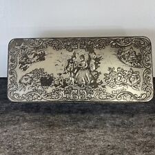 Vintage Hinged  Tea Tin From England, Courtship Theme picture