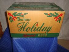 Circa 1960s Buckeye Holiday Beer Cardboard Carry Case, Toledo, Ohio picture