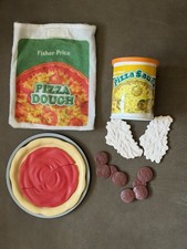 Vintage 1988 Fisher Price Fun With Food #2136 Homemade Pizza COMPLETE Set picture