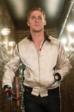 RYAN GOSLING 24x36 inch Poster COOL ICONIC POSE DRIVE IN SILVER JACKET picture