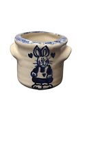 Vintage Miniature Bunny Rabbit Pottery Crock  Planter Toothpick Holder Easter picture