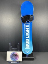 Bud Light Vail Ski Resort Snow Board With Goggles Draft Beer Tap Handle Blue picture